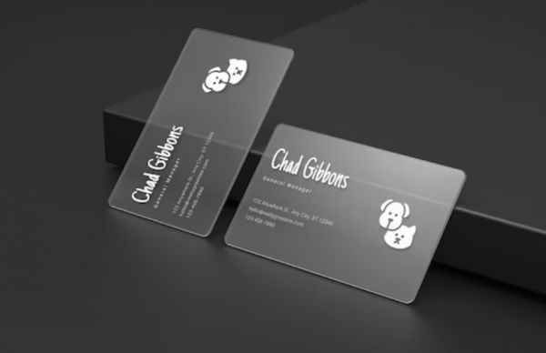 Kartu nama transparan